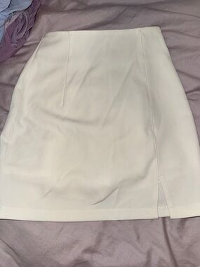 Classic Cream Mini Skirt with Shorts under